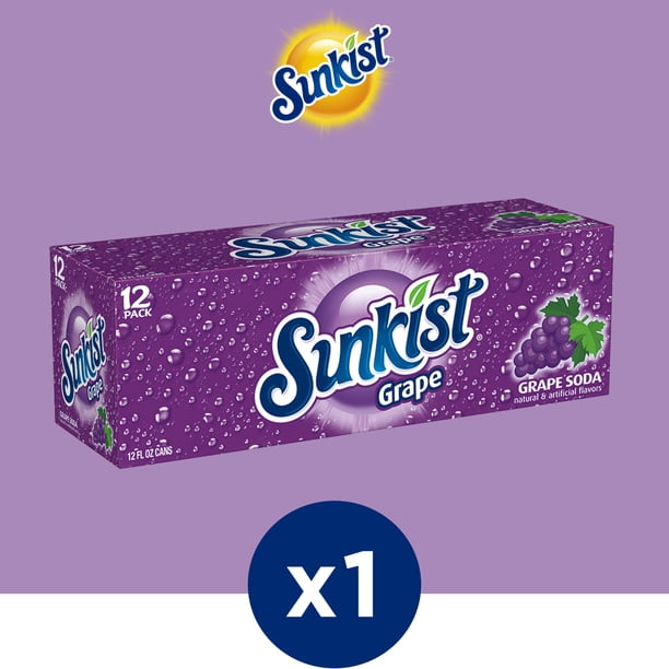 Sunkist Grape Soda 12pk | Apple soda pricing for retail - Walmart