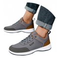 thumbnail image 3 of XIMIN Men's Sneakers Low-top Sports Shoes Round-Toe Casual Outdoor Comfortable Non-Slip Walking Running Lace-up Travling Fashion Simple Shoes, 3 of 6