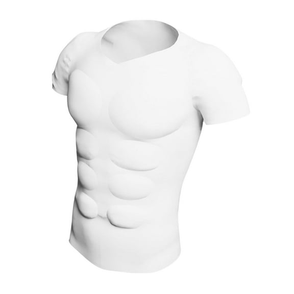 Milageto Fake Muscle Suit Shirt Men Chest Shaper for New Year Dress up Indoor Outdoor M