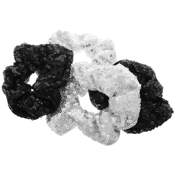 SOPOTUTU Hair Ties Hair Scrunchies Black 4Pcs