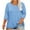 Light Blue, variant on Women's Plus Size Crew Neck T Shirts Spring Summer 3/4 Sleeve Tees Casual Loose Fit Tunic Tops