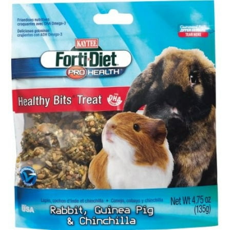Kaytee Forti-Diet Pro Health Healthy Bits Rabbit, Guinea Pig & Chinchilla Treats, 4.5-oz bag