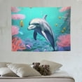 thumbnail image 4 of ONETECH  Dolphin Underwater World Pattern Tapestry for Bedroom Living Room Quarters Decoration, 4 of 7