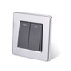 thumbnail image 2 of Interruptor de luz de lujo de 2 vías y 2 entradas, interruptor de pared de encendido y apagado, interruptor de paso, panel de acero inoxidable, CA, larga vida útil, 2 of 7