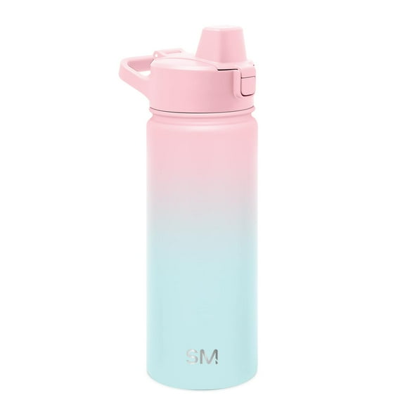 Simple Modern 18 fl oz Insulated Stainless Steel Summit Water Bottle with Covered Silicone Straw Lid | Sweet Taffy
