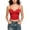 Red, variant on Womens Twist Front V Neck Tank Top Spaghetti Strap Crop Tops Double Lined Camisole Summer