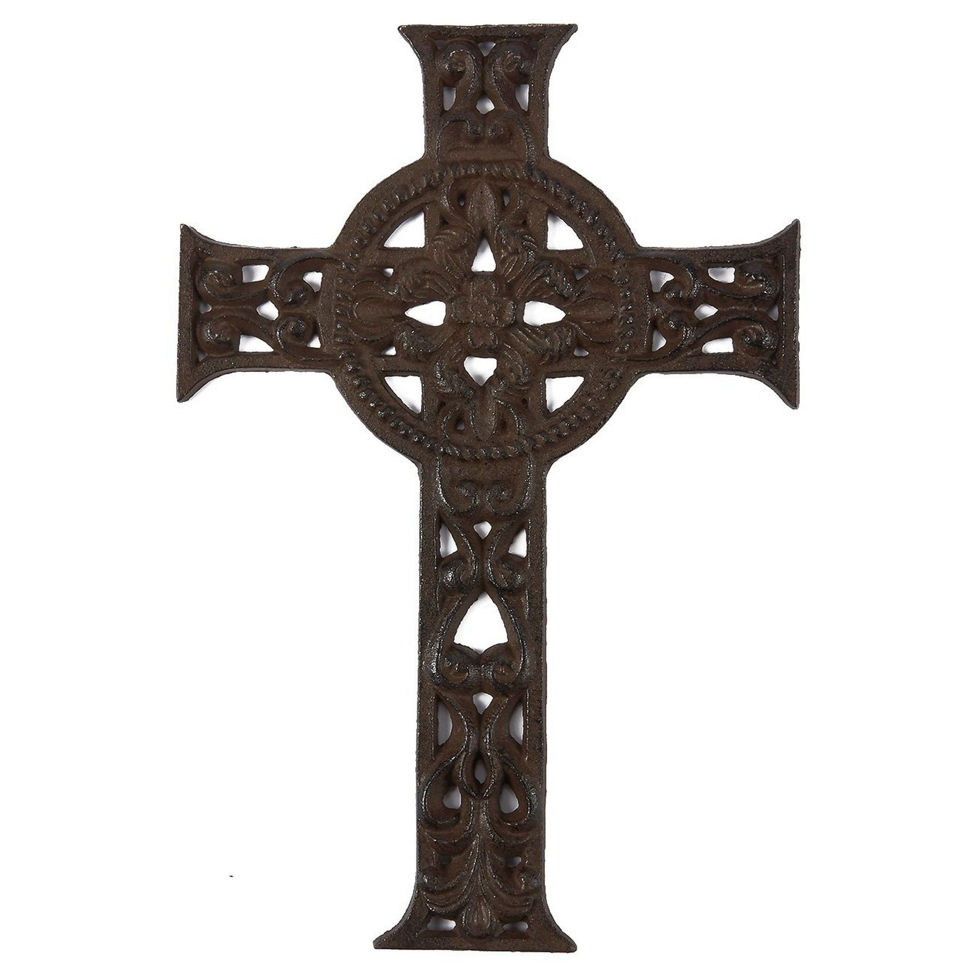 Wrought Iron Cross Decoration Rustic Celtic Cross, Metal Cross for