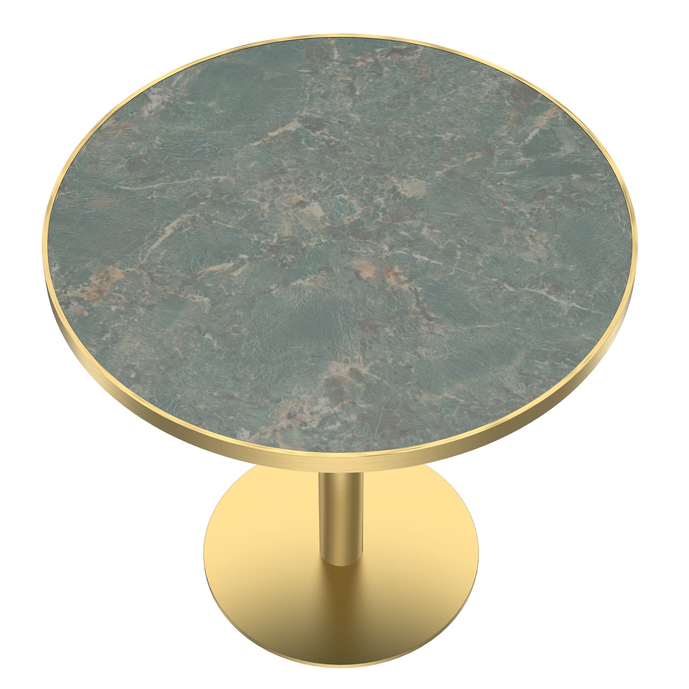 Noble House 31.5" Round Dining Table with Faux Marble Top, Luxury Bistro Table with Stainless Steel Legs, Gray & Gold