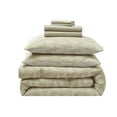 thumbnail image 3 of LammaLoe King Size Comforter Set, 7 Piece Botanical Bed in a Bag , Reversible Bedding Comforter Set with Sheets, Modern Bed Set, Oatmeal/Offwhite, 3 of 7