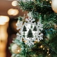 thumbnail image 6 of Snowflake Pewter Christmas Ornament Merry Christmas Holiday Metal Elegant Christmas Hanging Ornaments Christmas Tree Green Pine Trees Elegant Hanging Christmas Tree Decorations, 6 of 8