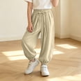 thumbnail image 5 of Nilvkv Girls Wide Leg Pants, Girls Joggers, Loose Fit Sweatpants with Elastic Drawstring Waist and Side Pockets for Casual Wear Green 1-2 Years, 5 of 9