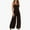 Black, variant on Women's Plus Size Jumpsuits Casual Loose Overalls One-Piece Sleeveless Smocked Wide Leg Long Pant Rompers