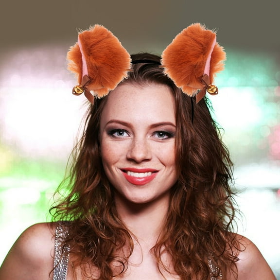 OUNONA Set of 4 Faux Ear Headbands Multi Animal Hairbands for Holiday Parties and Special Events