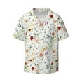 thumbnail image 3 of Goofa Wildflower Watercolor Printed Men's Casual Short-sleeved Shirt,Lightweight Breathable Button-down,Summer Casual men's top,Versatile Fashion shirt-Medium, 3 of 7