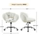 thumbnail image 3 of Silla de Escritorio Yaheetech Bouclé con Diseño en Forma de Nube Ajustable Blanca, 3 of 9