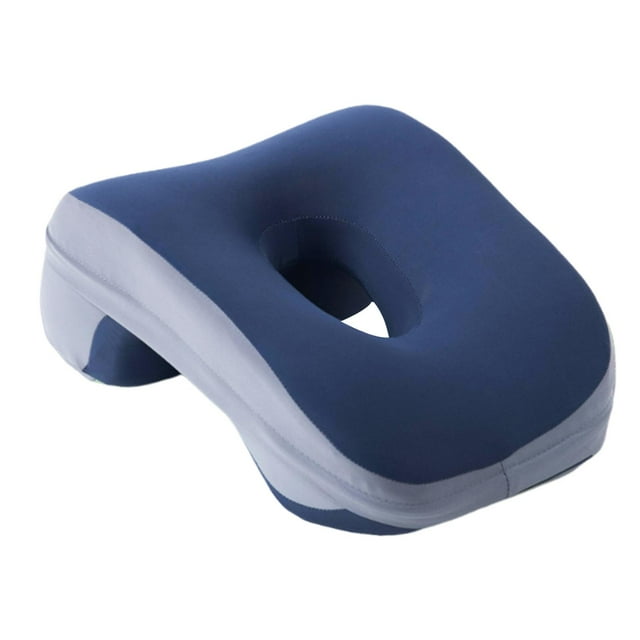 Almohada boca abajo, tamaño adulto, compacta, funda extraíble, práctica almohada para la siesta. azul oscuro