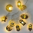 thumbnail image 3 of GadgetVLot Muslim Islamic Fairy Ramadan Decorations Moon Star Led Eid Lighthouse Led Lamp Iron Gold Specially Designed Night Light, 3 of 8