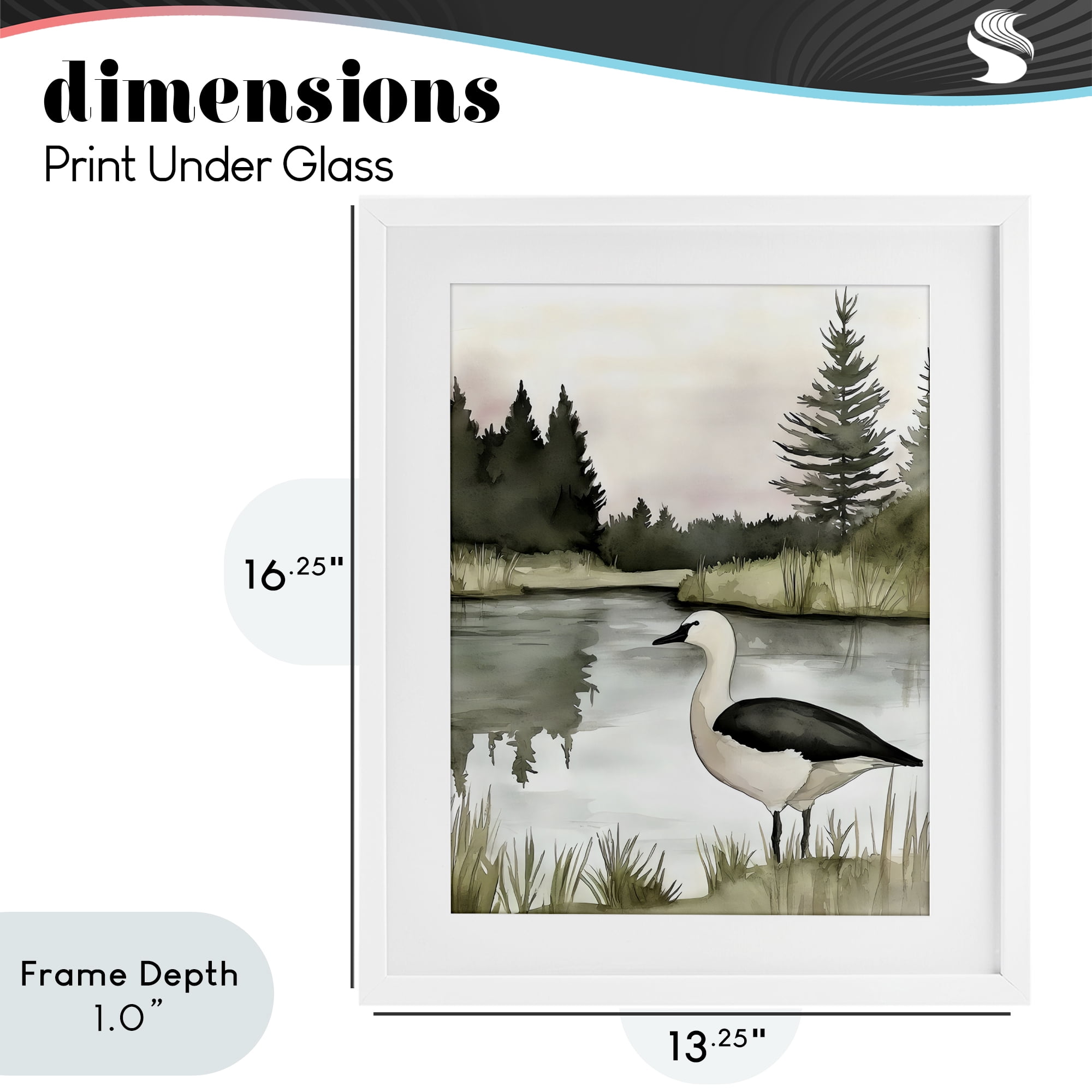 Stupell Industries Springtime Serenity Duck White Framed Print Under Glass, design by Riley B