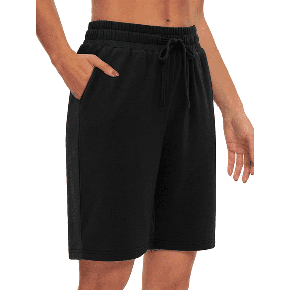 Rosvigor Womens Athletic Shorts High Waisted Running Workout Shorts for Women Loose Cotton Sweat Shorts with Pockets