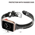 thumbnail image 3 of Correas de cuero compatibles con Apple Watch 38 mm-40 mm / 42 mm-44 mm, correa de cuero de grano superior pulsera delgada y delgada para iWatch Series 5/4/3/2/1 MFZFUKR 2033273-27, 3 of 9