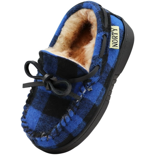 NORTY - NORTY Boys Girls Kids Unisex Fleece Plaid Moccasin ...