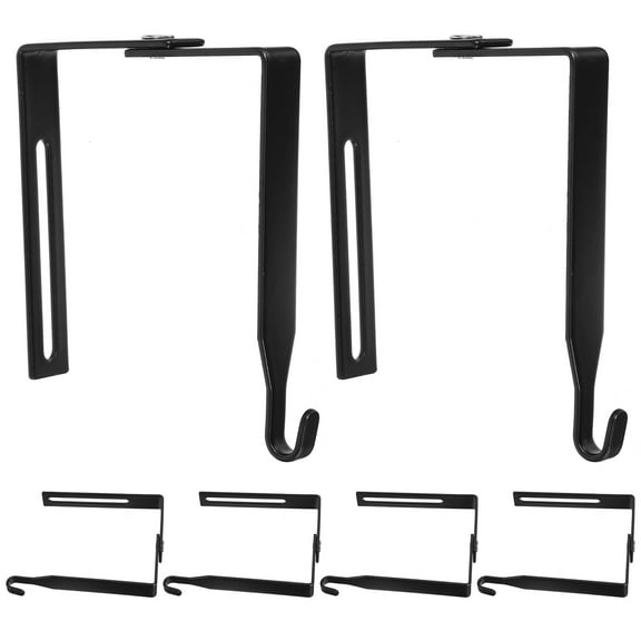 NUOLUX 6Pcs Adjustable Black Cubicle Hooks for Home Cabinet Doors and Closet Clothes Hangers