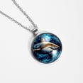thumbnail image 4 of Starry Shark Glass Design Circular Pendant Necklace for Women - Elegant Statement Jewelry Piece for Every Occasion, 4 of 5