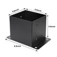 thumbnail image 3 of Base para postes DWALE, 6 x 6 unidades, 3 unidades, metal resistente con recubrimiento en polvo negro, 3 of 8