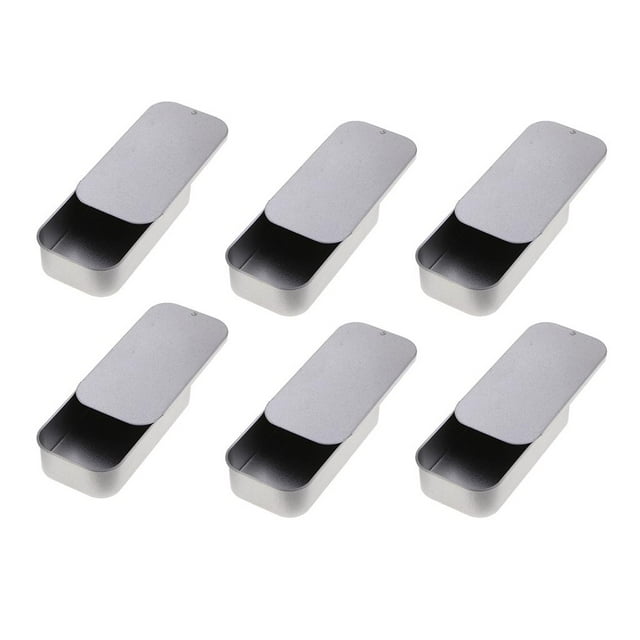 6x Slide Top Rectángulo Caja Caja Bandeja para pasteles Organizador de almacenamiento