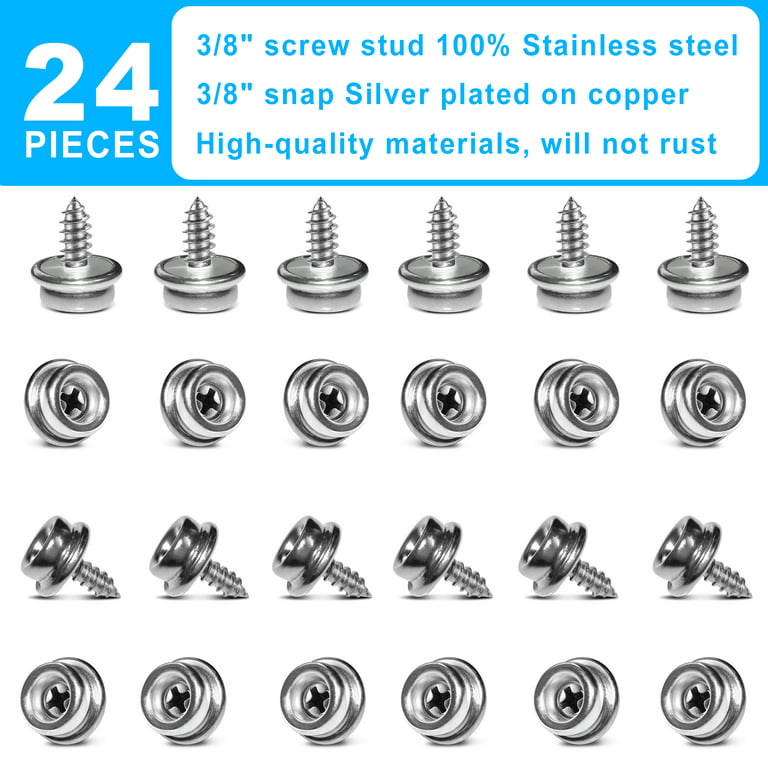 Stainless Steel Screw in Stud Snaps
