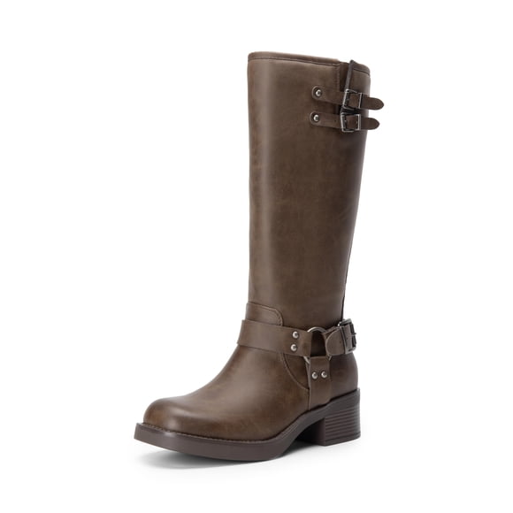 Botas hasta la rodilla DREAM PAIRS para mujer, color marrón-nobuck, talla 7.5