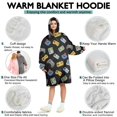 thumbnail image 5 of Wearable Oversized Blanket,Retro Consoles Games Icons Black Pattern Wearable Blanket Hoodie for Adults,Cozy Hooded Blankets with Super Pockets,Super Warm Fuzzy Pullover for Women & Men, 5 of 6