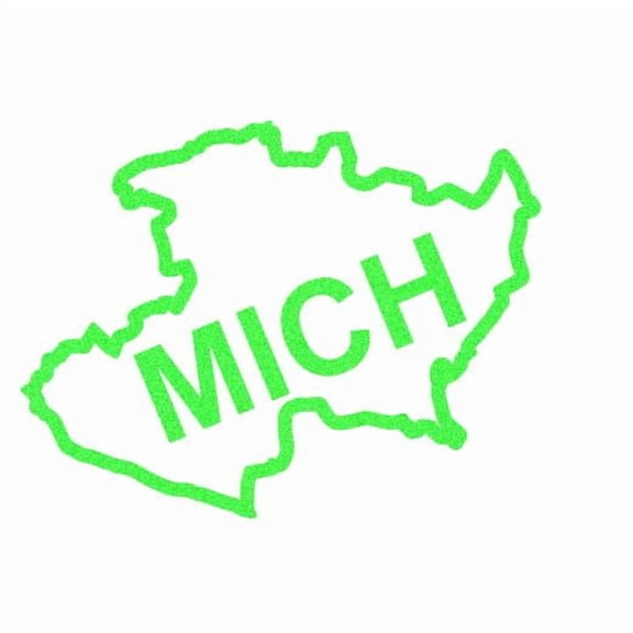 Mexican State Map Outline Michoacán Vinyl Decal Sticker UV & Waterproof Bumper Window Laptop Automotive Water Bottle Gift accessories – LIME GLOW 6"