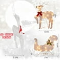 thumbnail image 4 of Set of 3 Lighted Christmas 2D Reindeers Outdoor Decorations, 23 Inch Pre-Lit Light Up Xmas Rudolph & Santa Sleigh with Lights, Festive Holiday Front Door Garden Patio Yard Lawn Display, 4 of 7