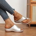 thumbnail image 6 of DeHolifer Sandals Women Leather Clip Toe Slip On Wedge Sandals Summer Beach Outdoor Dress Walking Sandals with Arch Support, 6 of 8