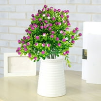 PATLOLLAV Artificial Flowers, Fake Flowers 10 Bundles UV Resistant Shrubs Faux Plastic Greenery Plants Hanging Planter Flora Fence Indoor Outside Decor Wedding Indoor Farmhouse Decor