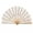 Milky White, variant on Grofry Handheld Fan Vintage Style Folding Fan with Lace Trim And Tassel Pendant Elegant Fabric And Bamboo Hollowed Hand Fan for Wedding Party