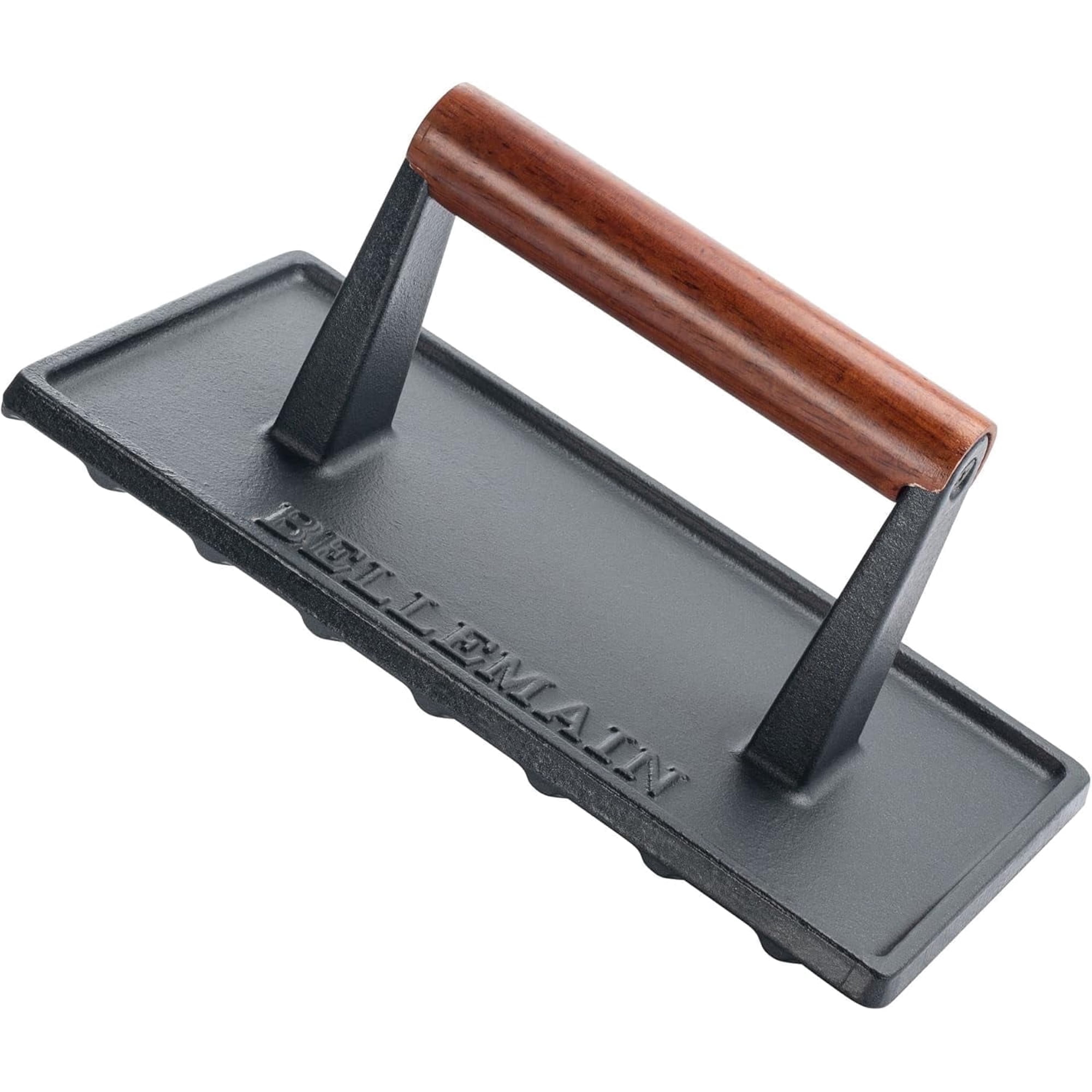 Bellemain Cast Iron Grill Press, Pre-Seasoned Rectangle Meat Press for Cooking