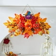 thumbnail image 5 of LmnLft Fall Maple Leaf Swag with Lights, 17x10 Inch Lighted Pumpkin Teardrop Swag with Berries and Flowers for Front Door, 5 of 5