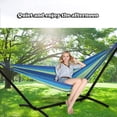 thumbnail image 2 of CL.HPAHKL Double Hammock with Space Saving Steel Stand for Indoor Outdoor, Heavy Duty 350lb Capacity Portable Hammocks with Carrying Bag for Garden Yard Patio Lawn, Blue, 2 of 7