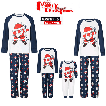 

Family Matching Christmas Pajamas Set Santa Print Holiday Pajamas