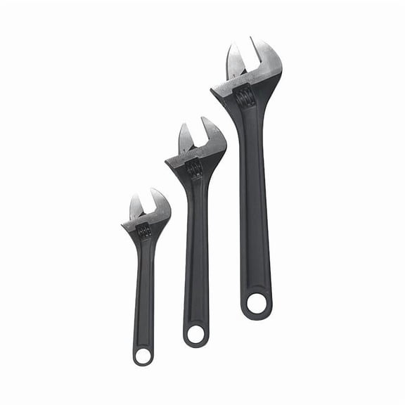 Westward 3-Piece Black Adjustable Wrench Set (6 in, 8 in, 10 in) 1NYB9