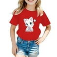 thumbnail image 1 of FhsagQ le 7 Juillet T-Shirt Graphique Mignon à Col Rond et Manches Courtes pour Filles, T-Shirt d'Été Décontracté pour Petites Filles, T-Shirts du 7 Juillet Taille 7/8 Printemps Rouge 8-9 Ans, 1 of 5