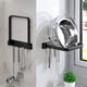 thumbnail image 5 of Organizador de almacenamiento para lavabo de pared, estante de pared resistente, colgadores. Negro, 5 of 6