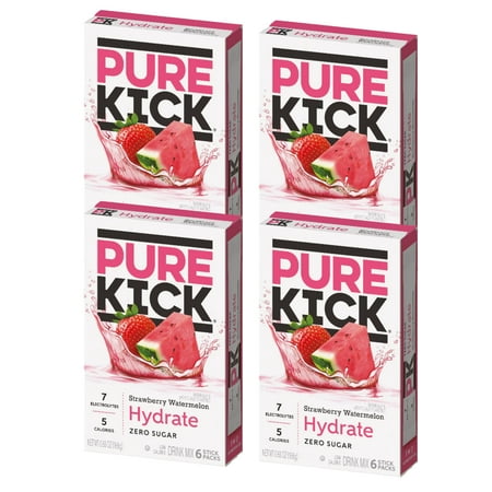 Pure Kick Strawberry Watermelon Singles To Go Energy Water Enhancer Drink Mix Zero Sugar Low Calorie Vitamin-Packed Powder Stick Beverages 4 Boxes 6 Stick Pack per Box – 24 Total Servings Pure Kick Strawberry Watermelon Singles To Go Energy Water Enhancer Drink Mix Zero Sugar Low Calorie Vitamin-Packed Powder Stick Beverages 4 Boxes 6 Stick Pack per Box – 24 Total Servings