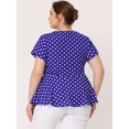 thumbnail image 4 of Top peplum de verano de mancorcon lunares de talgrande pamujer Azul real XL, 4 of 5