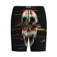 thumbnail image 4 of Naloa Glitch Screaming Skull Men's Short Pajama Pants, Lounge Comfort Shorts with Elasticized Waistband and Side Pockets - X-Large, 4 of 9