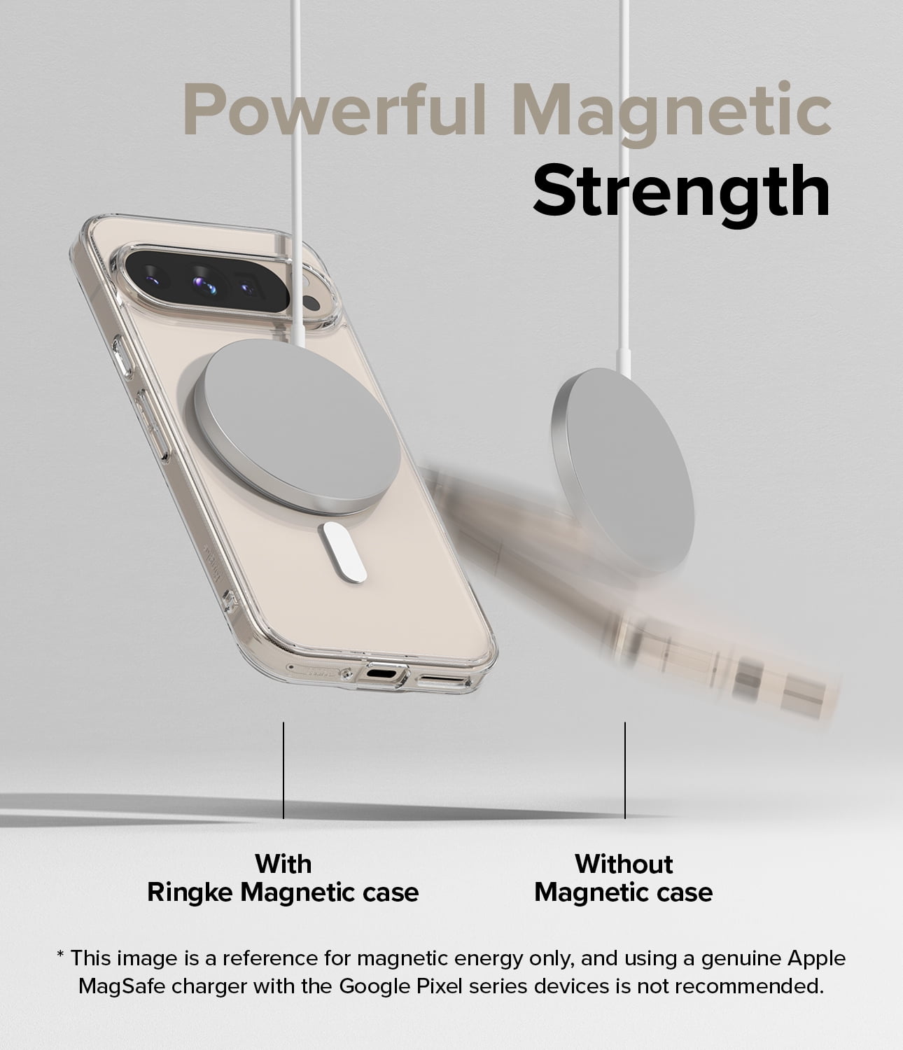 Ringke Pixel 9 Pro / 9 [Fusion Magnetic] Anti-Fingerprint Shockproof Bumper Phone Case Compatible with Magnetic Charger - Clear