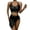 Black, variant on Aayomet Bathing Suit Tops For Women Women Fashion Strap Wrap Pad High Waist Solid Color Bikini Set Swimsuit Thong Swimwear,Black XL