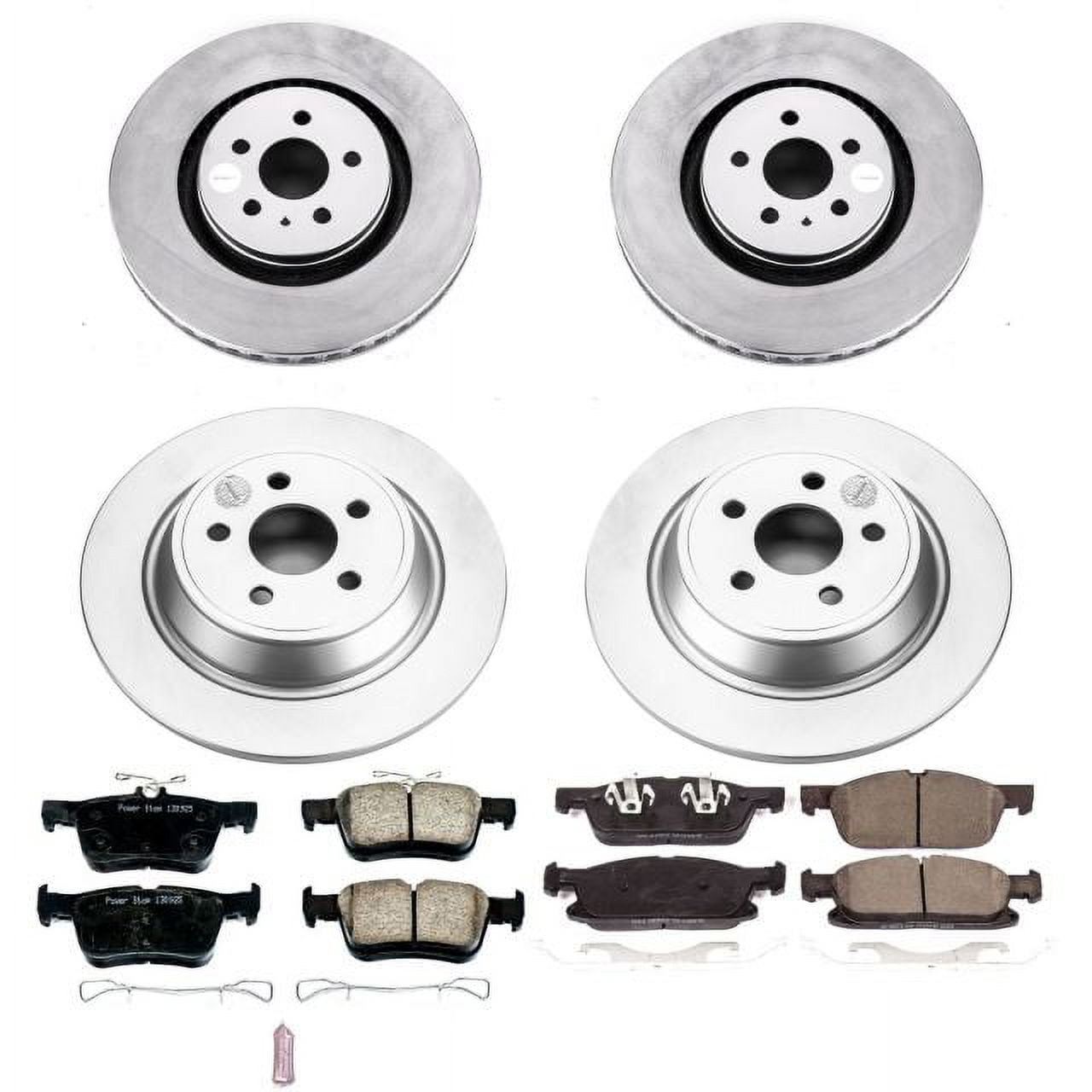 PowerStop Front and Rear Geomet Coated Brake Rotor and Pad Kit Fits: LINCOLN Select Models CRK7231